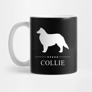 Collie Dog White Silhouette Mug